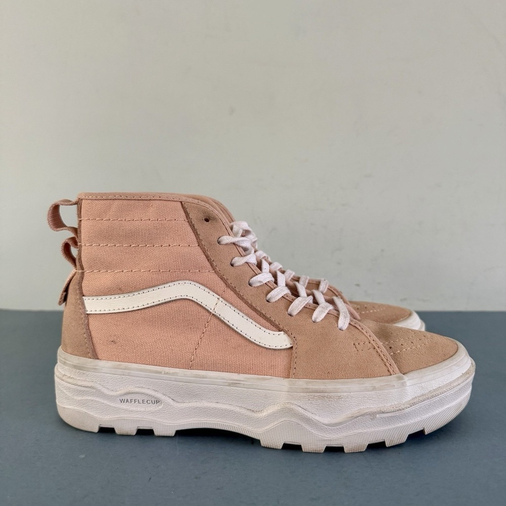 Vans Sentry Sk8-Hi Dusty Rose Pink Suede Canvas Platform‎ Lug Sole Sneakers - Picture 3 of 9